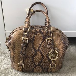 Michael kors brown snake satchel